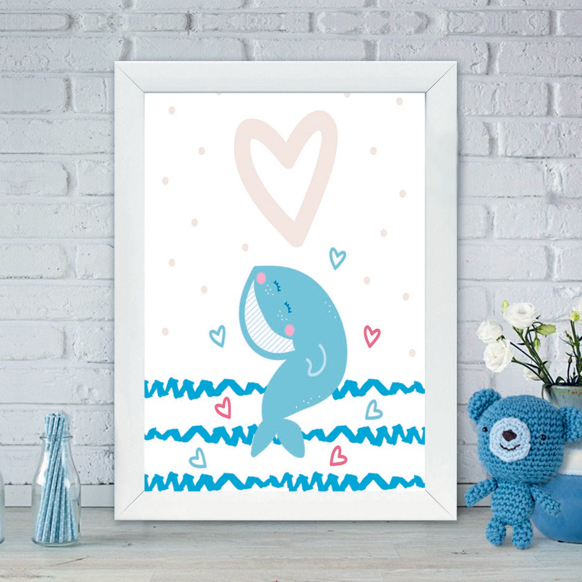 Quadro Decorativo MDF Emoldurado - Arte Multicolor 24x29cm com Moldura de Madeira 2cm