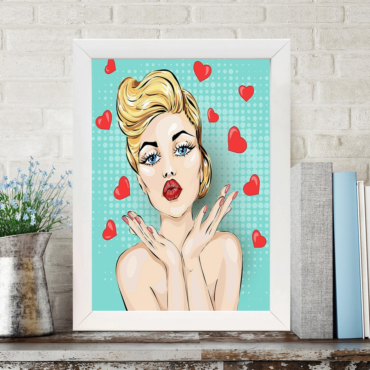 Quadro Decorativo MDF Emoldurado - Arte Multicolor 24x29cm com Moldura de Madeira 2cm