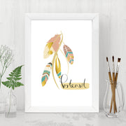 Quadro Decorativo MDF Emoldurado - Arte Multicolor 24x29cm com Moldura de Madeira 2cm