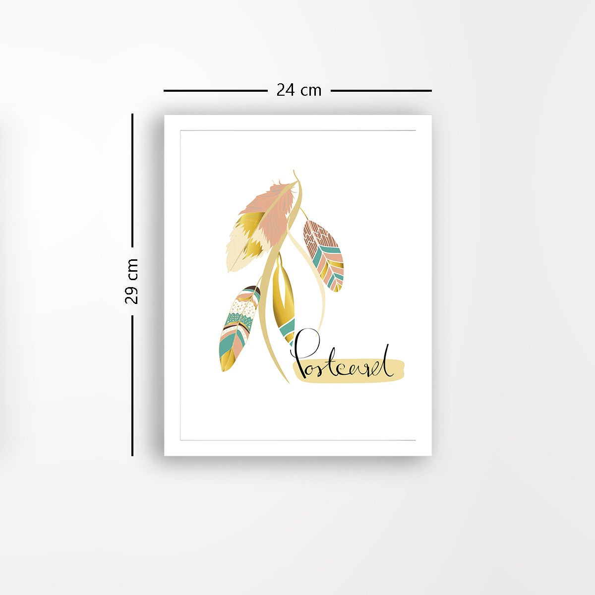 Quadro Decorativo MDF Emoldurado - Arte Multicolor 24x29cm com Moldura de Madeira 2cm