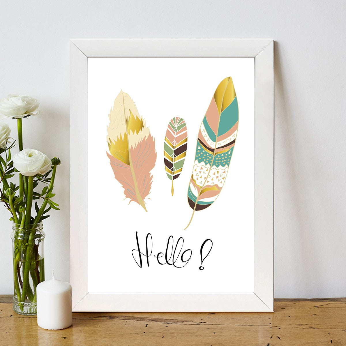 Quadro Decorativo MDF Emoldurado - Arte Multicolor 24x29cm com Moldura de Madeira 2cm