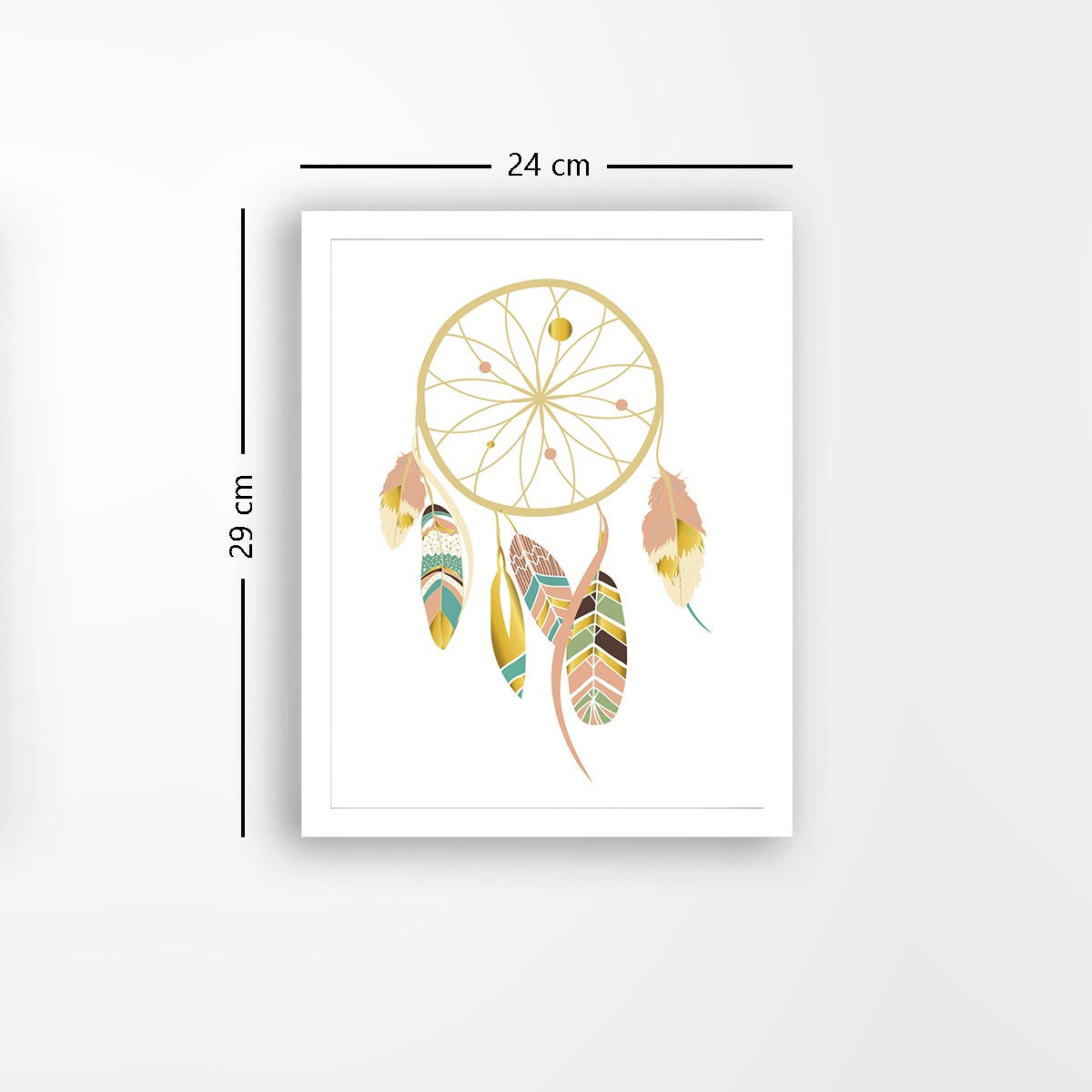 Quadro Decorativo MDF Emoldurado - Arte Multicolor 24x29cm com Moldura de Madeira 2cm