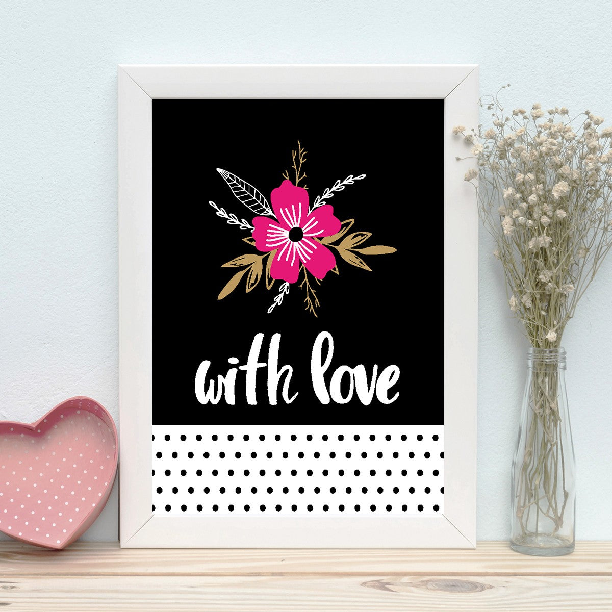 Quadro Decorativo MDF Emoldurado - Arte Multicolor 24x29cm com Moldura de Madeira 2cm