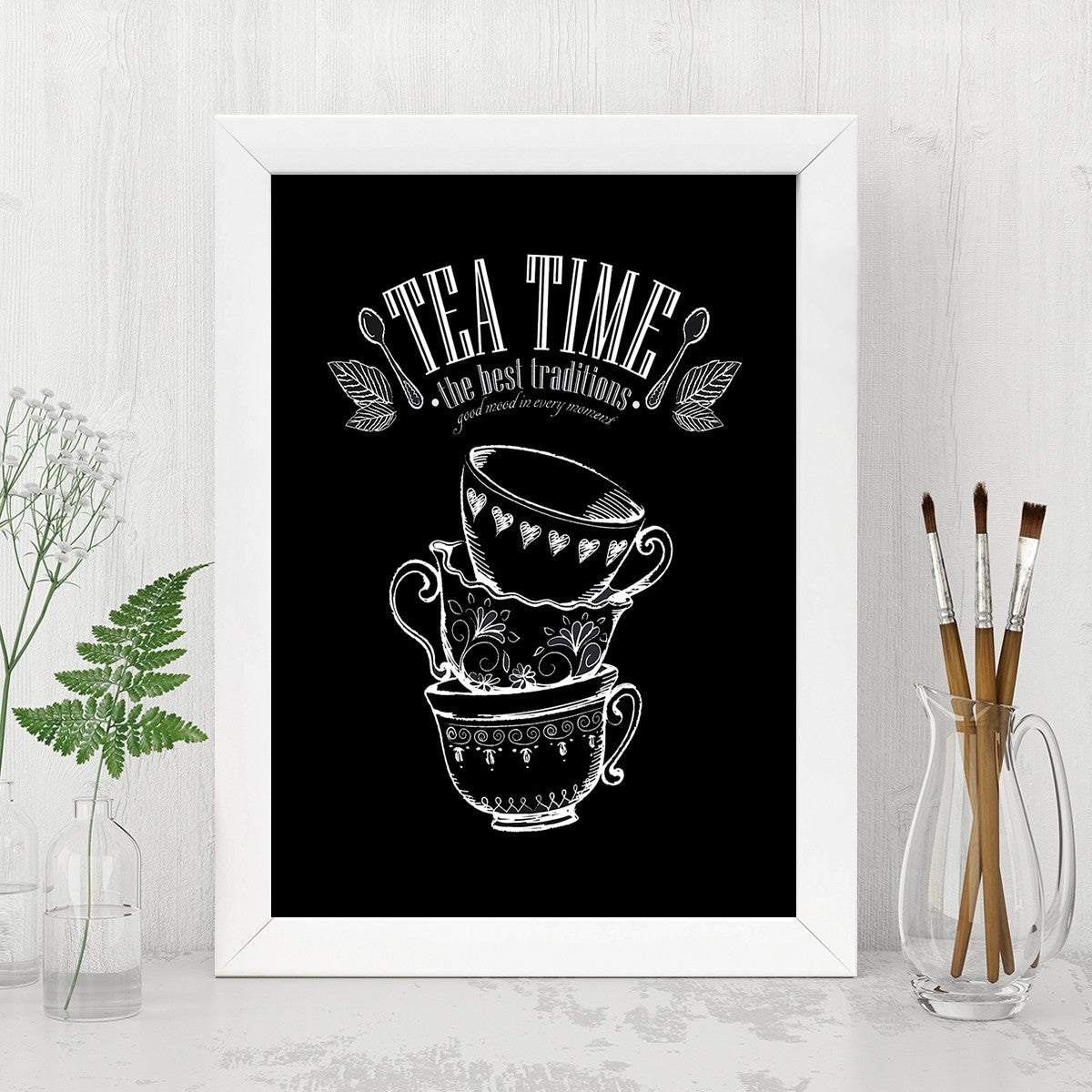 Quadro Decorativo MDF Emoldurado - Arte Multicolor 24x29cm com Moldura de Madeira 2cm