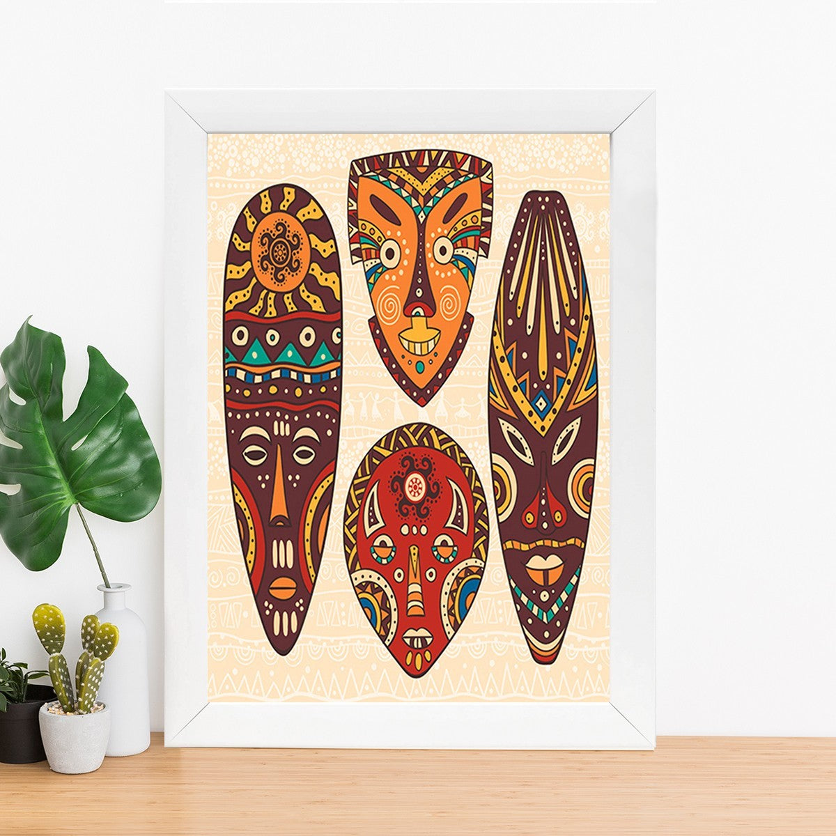 Quadro Decorativo MDF Emoldurado - Arte Multicolor 24x29cm com Moldura de Madeira 2cm