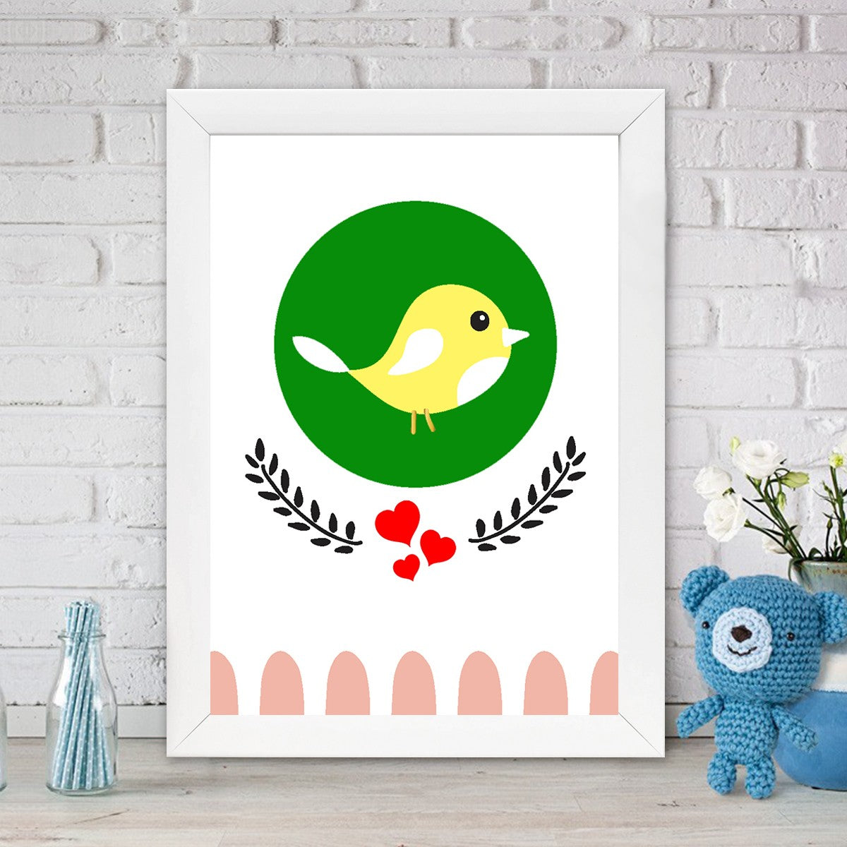 Quadro Decorativo MDF Emoldurado - Arte Multicolor 24x29cm com Moldura de Madeira 2cm