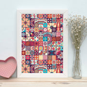 Quadro Decorativo MDF Emoldurado - Arte Multicolor 24x29cm com Moldura de Madeira 2cm