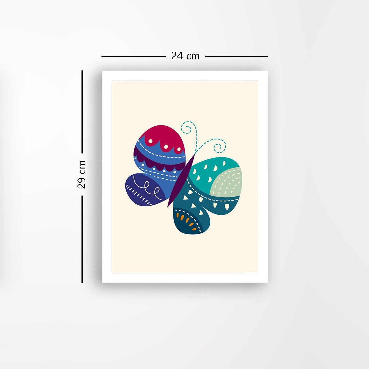 Quadro Decorativo MDF Emoldurado - Arte Multicolor 24x29cm com Moldura de Madeira 2cm