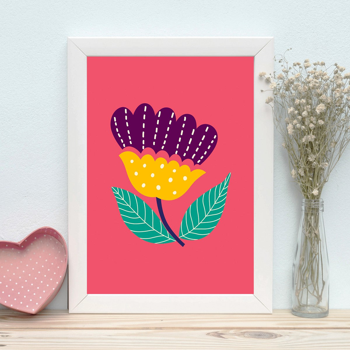 Quadro Decorativo MDF Emoldurado - Arte Multicolor 24x29cm com Moldura de Madeira 2cm