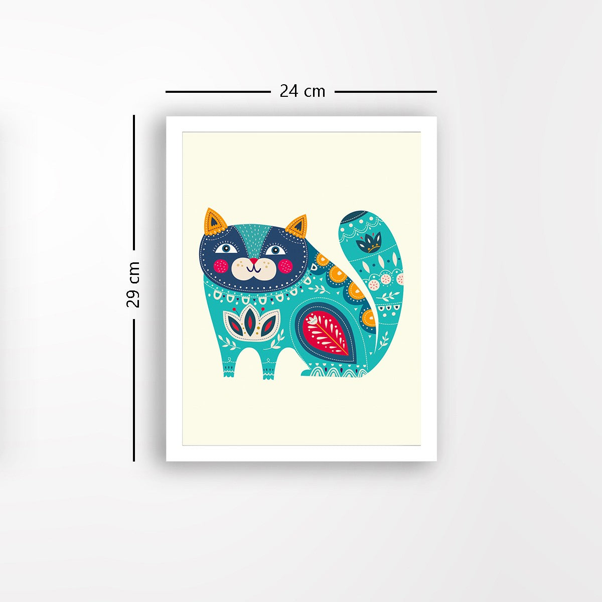 Quadro Decorativo MDF Emoldurado - Arte Multicolor 24x29cm com Moldura de Madeira 2cm