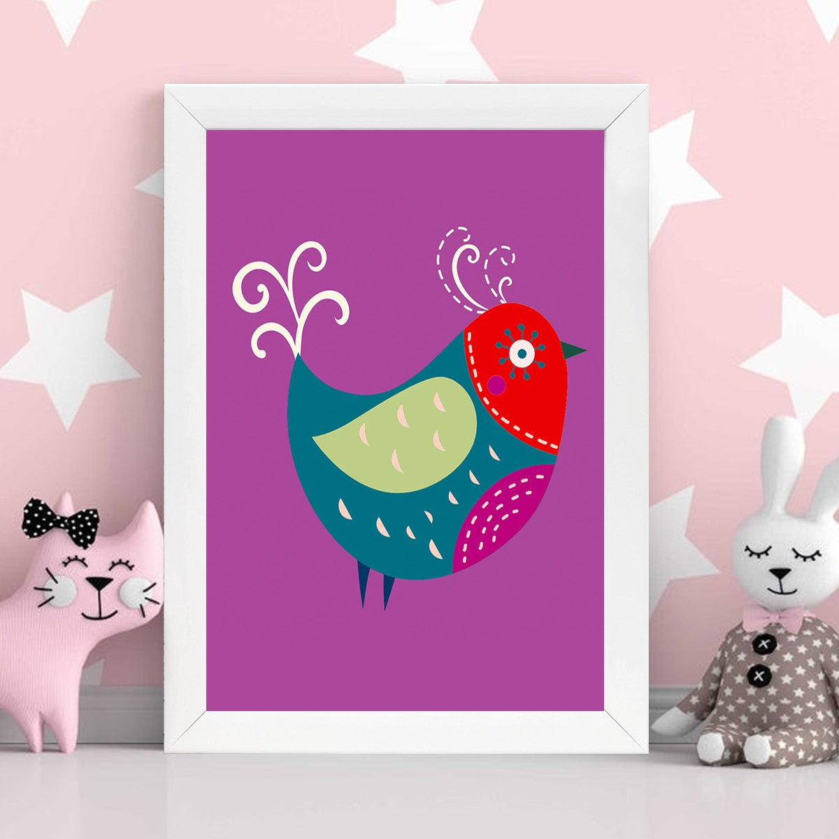 Quadro Decorativo MDF Emoldurado - Arte Multicolor 24x29cm com Moldura de Madeira 2cm