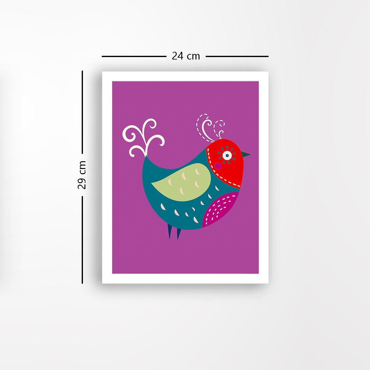 Quadro Decorativo MDF Emoldurado - Arte Multicolor 24x29cm com Moldura de Madeira 2cm