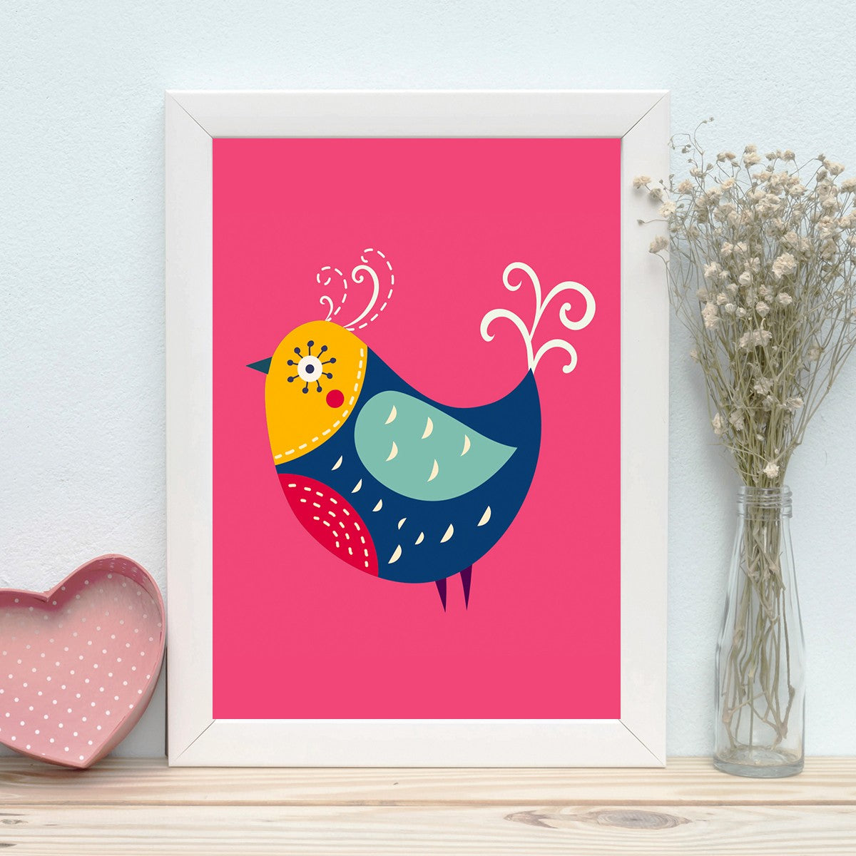 Quadro Decorativo MDF Emoldurado - Arte Multicolor 24x29cm com Moldura de Madeira 2cm