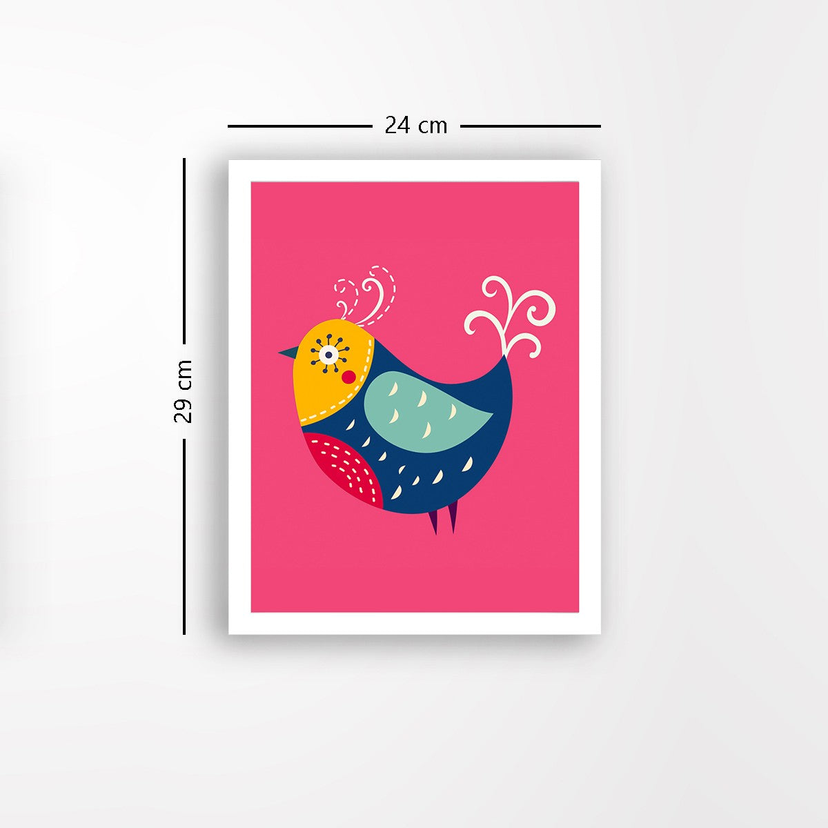 Quadro Decorativo MDF Emoldurado - Arte Multicolor 24x29cm com Moldura de Madeira 2cm