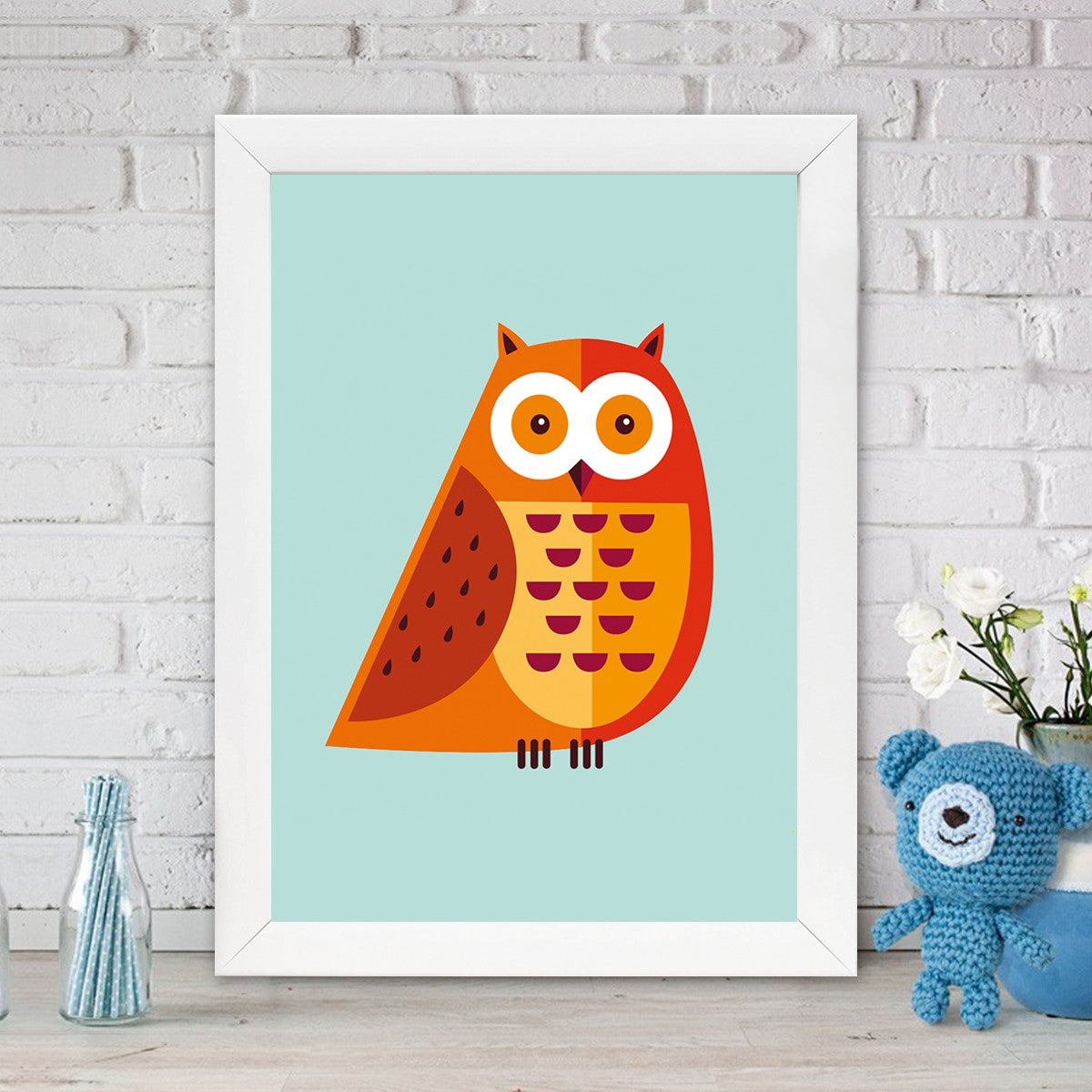 Quadro Decorativo MDF Emoldurado - Arte Multicolor 24x29cm com Moldura de Madeira 2cm