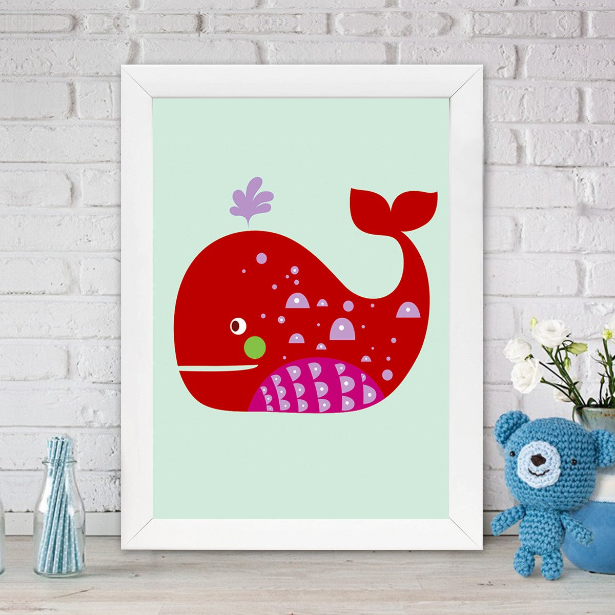 Quadro Decorativo MDF Emoldurado - Arte Multicolor 24x29cm com Moldura de Madeira 2cm