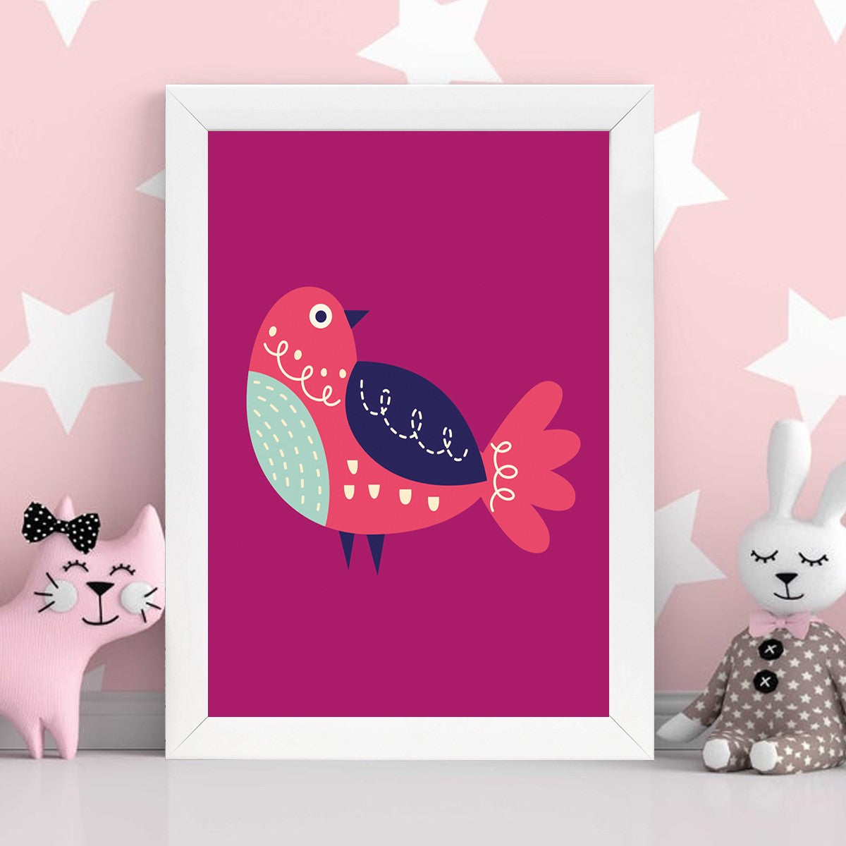 Quadro Decorativo MDF Emoldurado - Arte Multicolor 24x29cm com Moldura de Madeira 2cm