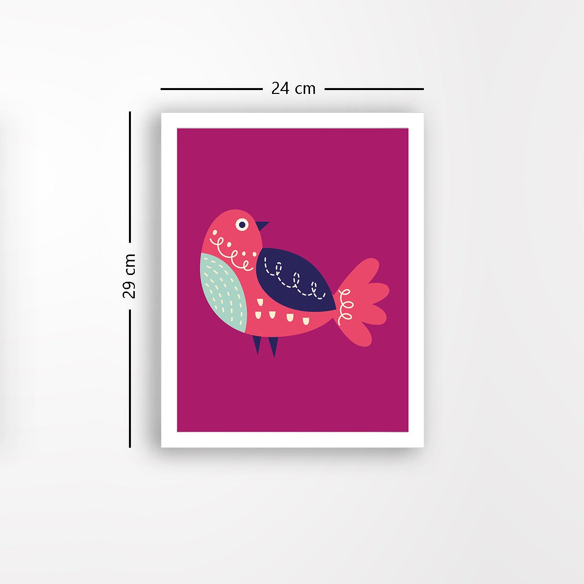 Quadro Decorativo MDF Emoldurado - Arte Multicolor 24x29cm com Moldura de Madeira 2cm