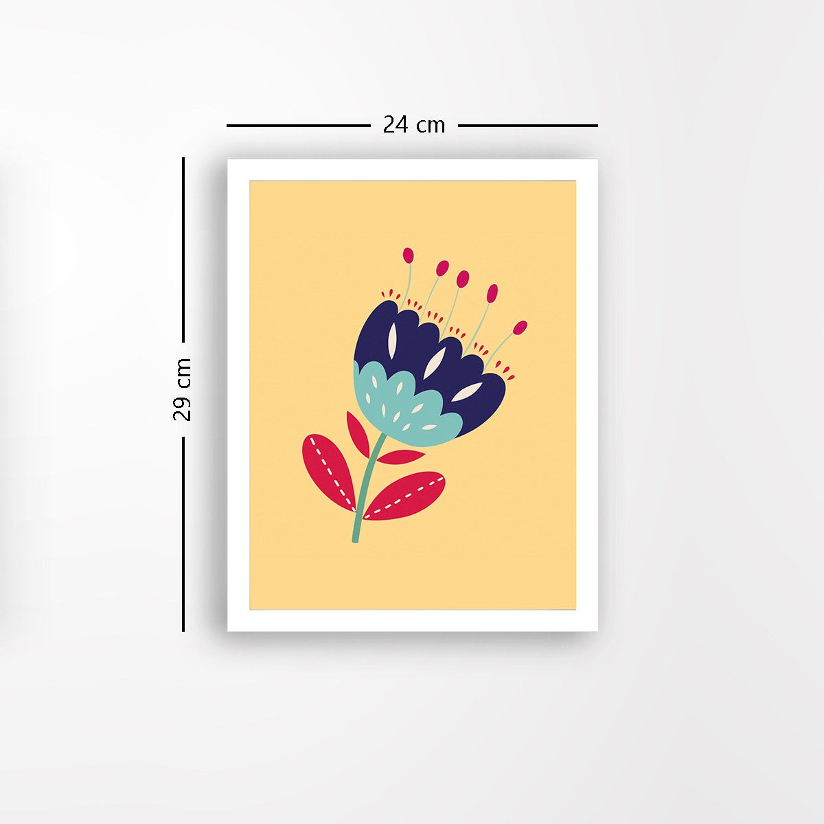 Quadro Decorativo MDF Emoldurado - Arte Multicolor 24x29cm com Moldura de Madeira 2cm