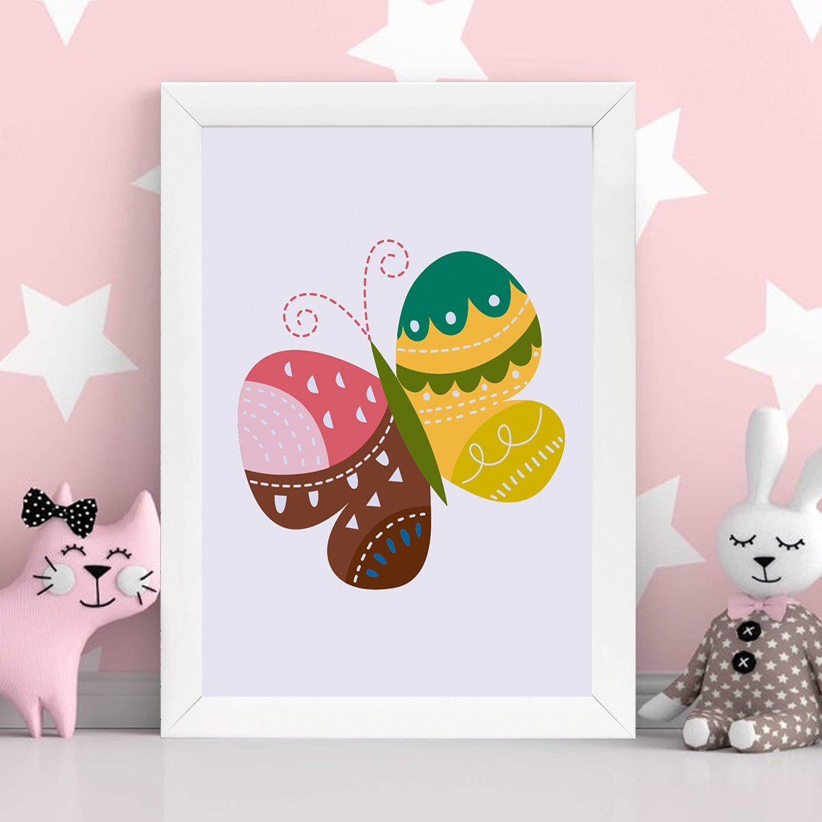 Quadro Decorativo MDF Emoldurado - Arte Multicolor 24x29cm com Moldura de Madeira 2cm