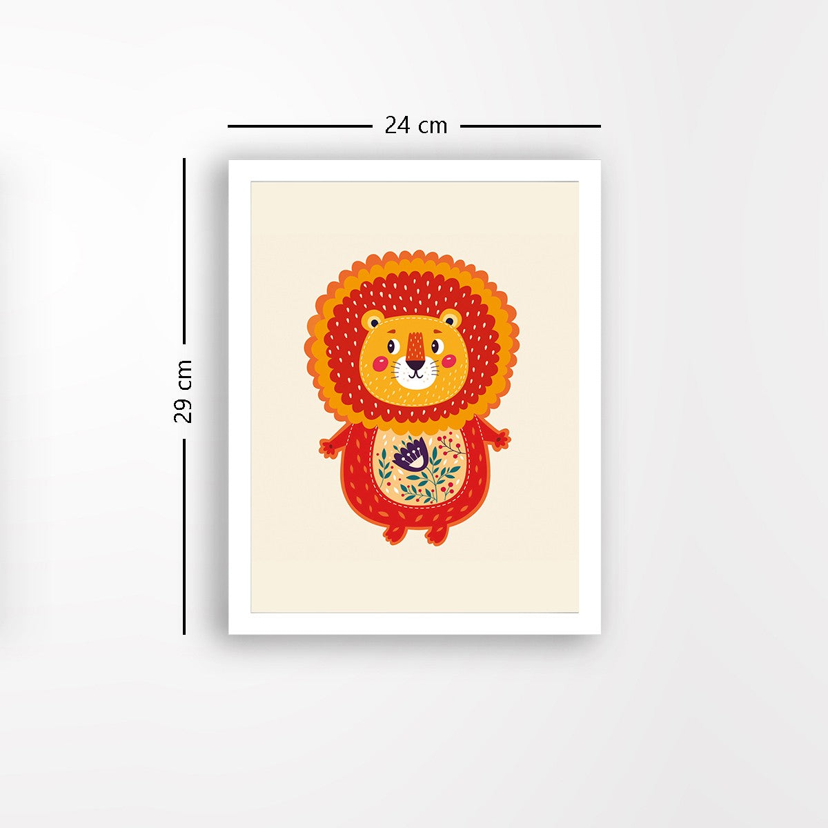 Quadro Decorativo MDF Emoldurado - Arte Multicolor 24x29cm com Moldura de Madeira 2cm