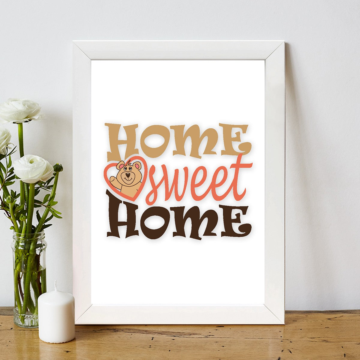 Quadro Decorativo MDF Emoldurado - Arte Multicolor 24x29cm com Moldura de Madeira 2cm