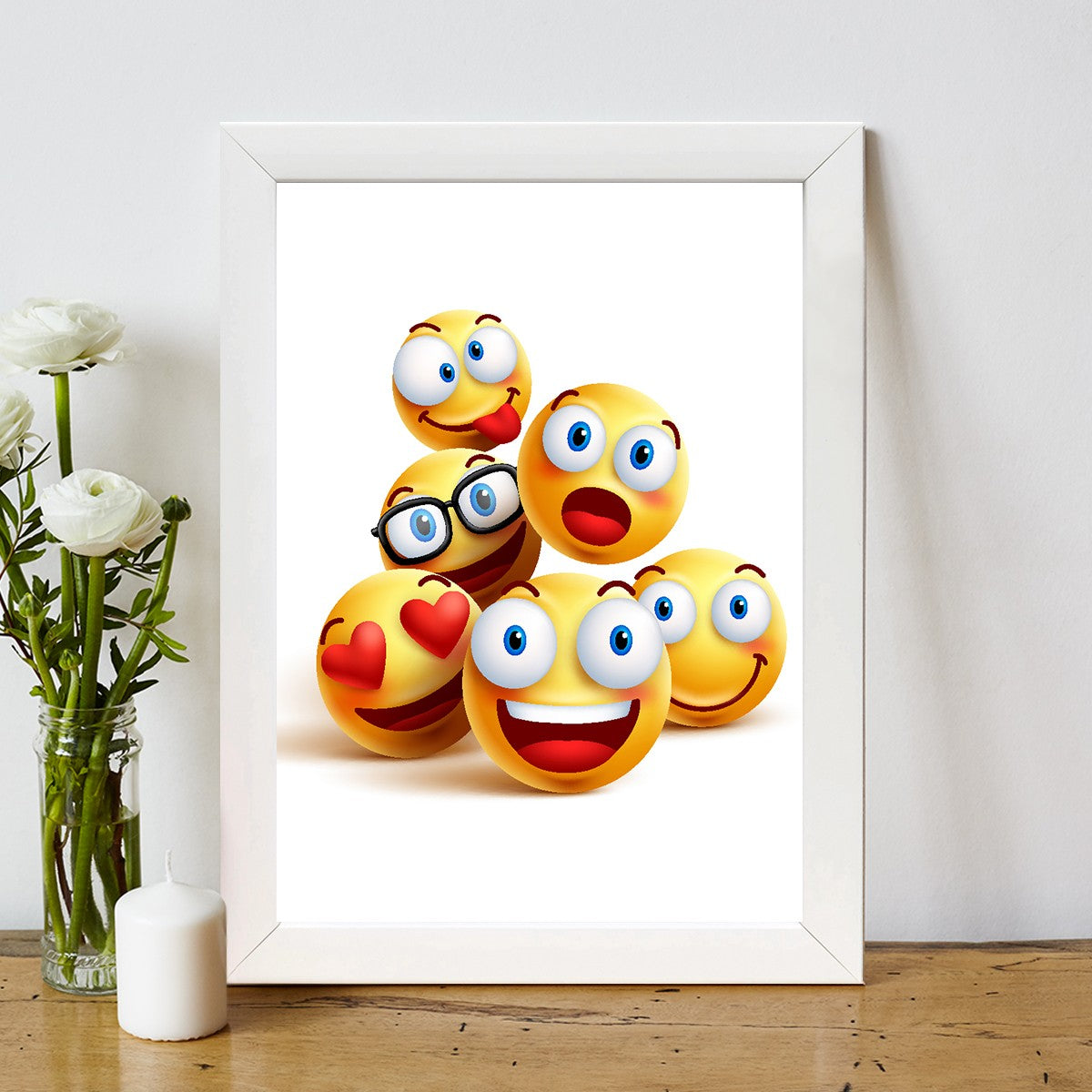 Quadro Decorativo MDF Emoldurado - Arte Multicolor 24x29cm com Moldura de Madeira 2cm