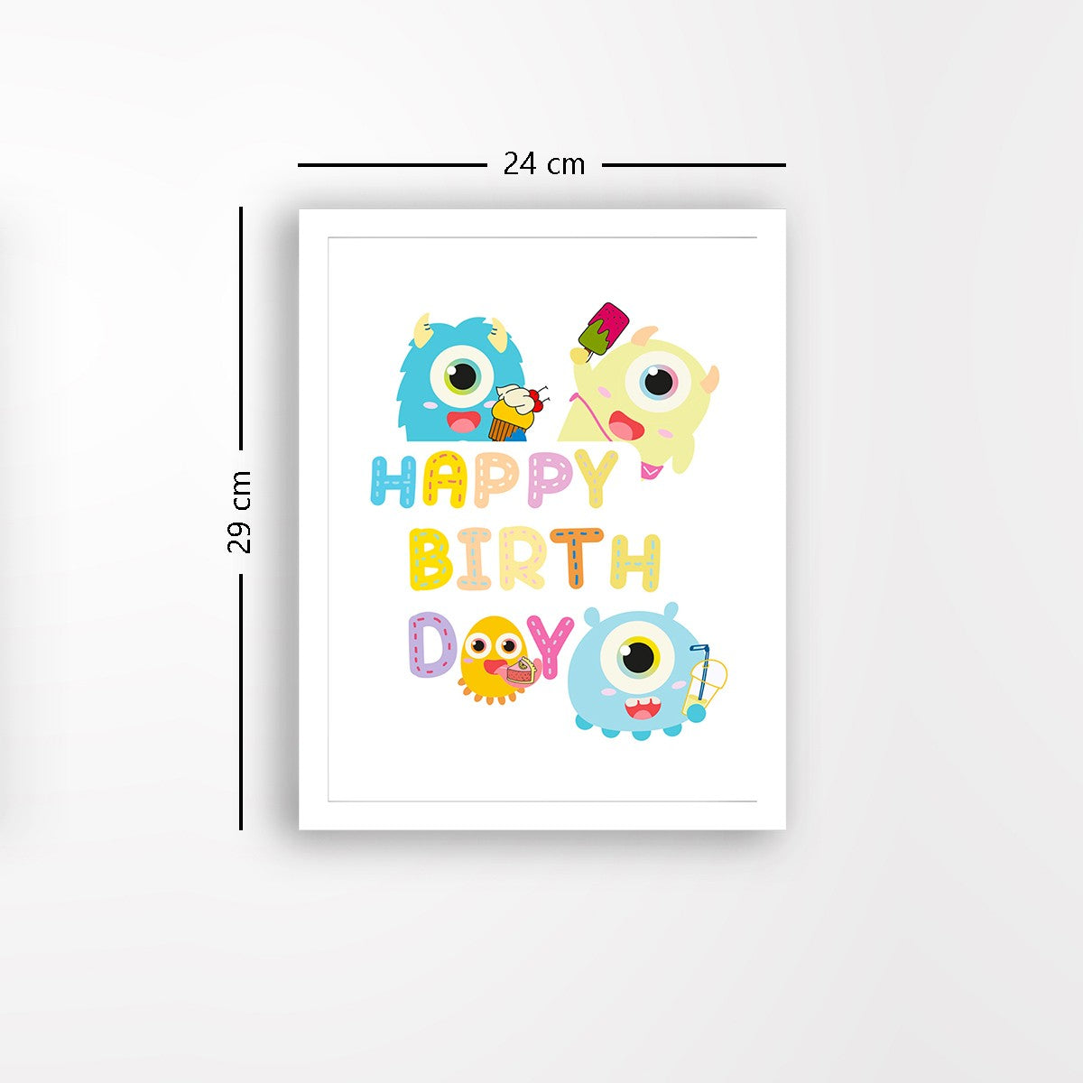 Quadro Decorativo MDF Emoldurado - Arte Multicolor 24x29cm com Moldura de Madeira 2cm