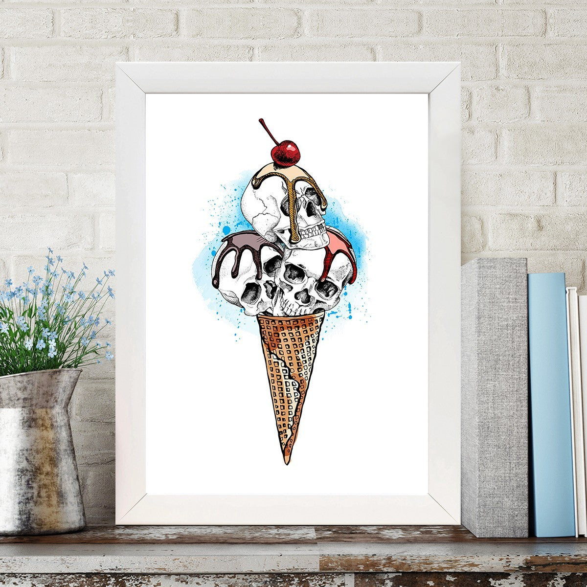 Quadro Decorativo MDF Emoldurado - Arte Multicolor 24x29cm com Moldura de Madeira 2cm