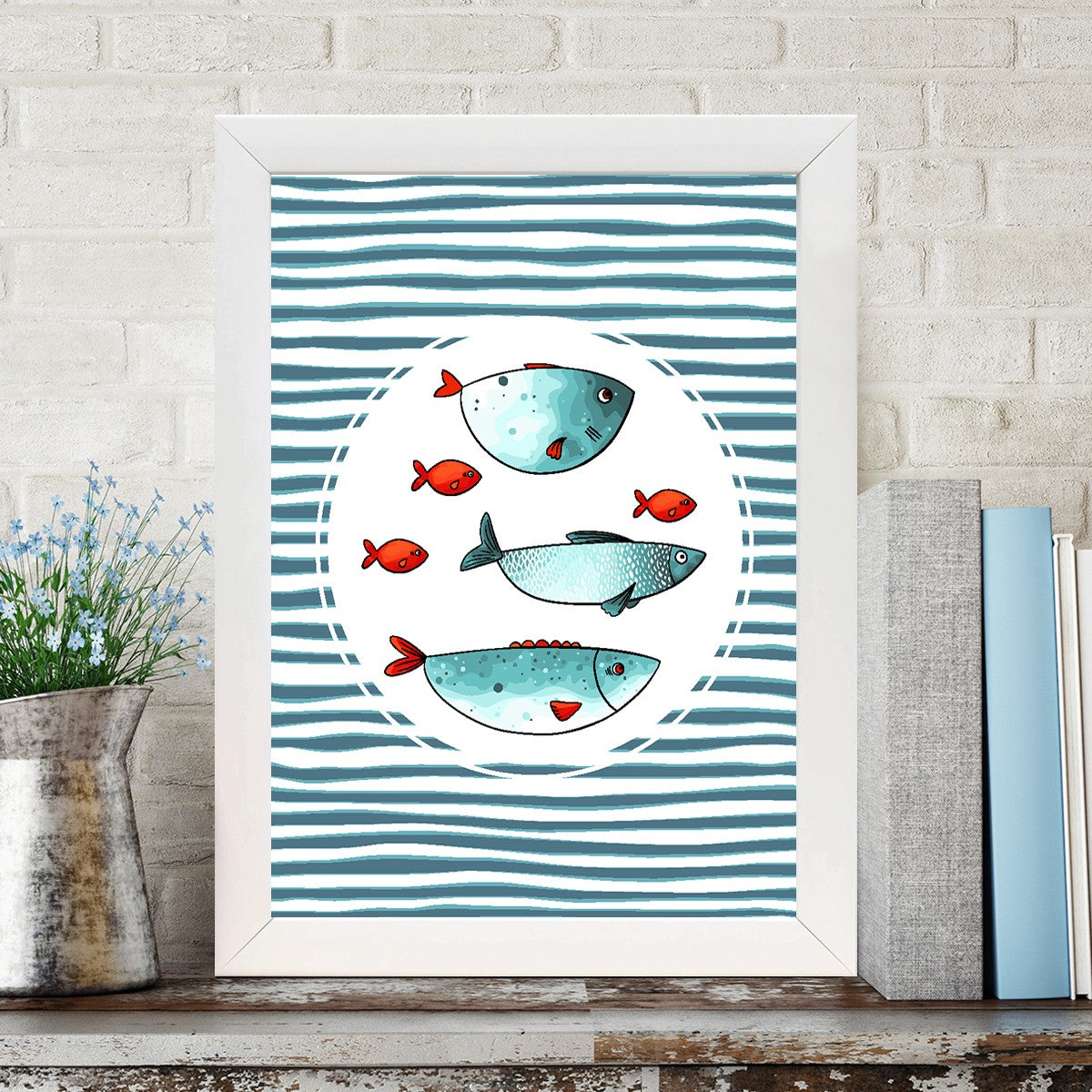 Quadro Decorativo MDF Emoldurado - Arte Multicolor 24x29cm com Moldura de Madeira 2cm