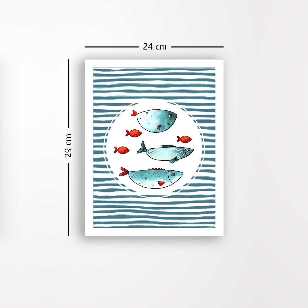 Quadro Decorativo MDF Emoldurado - Arte Multicolor 24x29cm com Moldura de Madeira 2cm