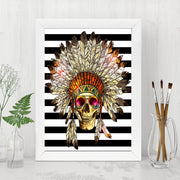 Quadro Decorativo MDF Emoldurado - Arte Multicolor 24x29cm com Moldura de Madeira 2cm