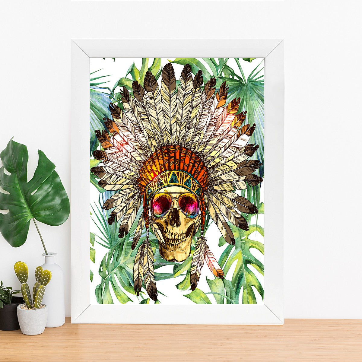 Quadro Decorativo MDF Emoldurado - Arte Multicolor 24x29cm com Moldura de Madeira 2cm