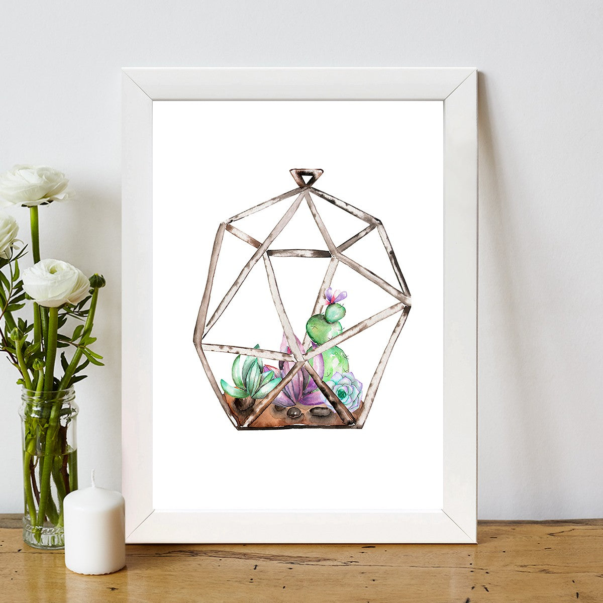 Quadro Decorativo MDF Emoldurado - Arte Multicolor 24x29cm com Moldura de Madeira 2cm