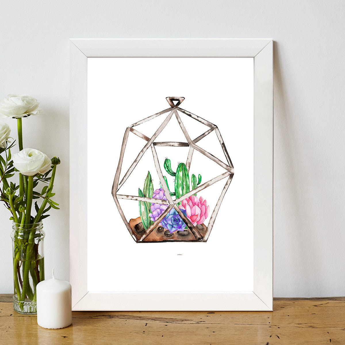 Quadro Decorativo MDF Emoldurado - Arte Multicolor 24x29cm com Moldura de Madeira 2cm