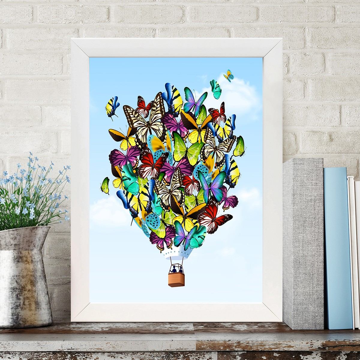 Quadro Decorativo MDF Emoldurado - Arte Multicolor 24x29cm com Moldura de Madeira 2cm