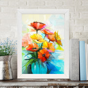 Quadro Decorativo MDF Emoldurado - Arte Multicolor 24x29cm com Moldura de Madeira 2cm