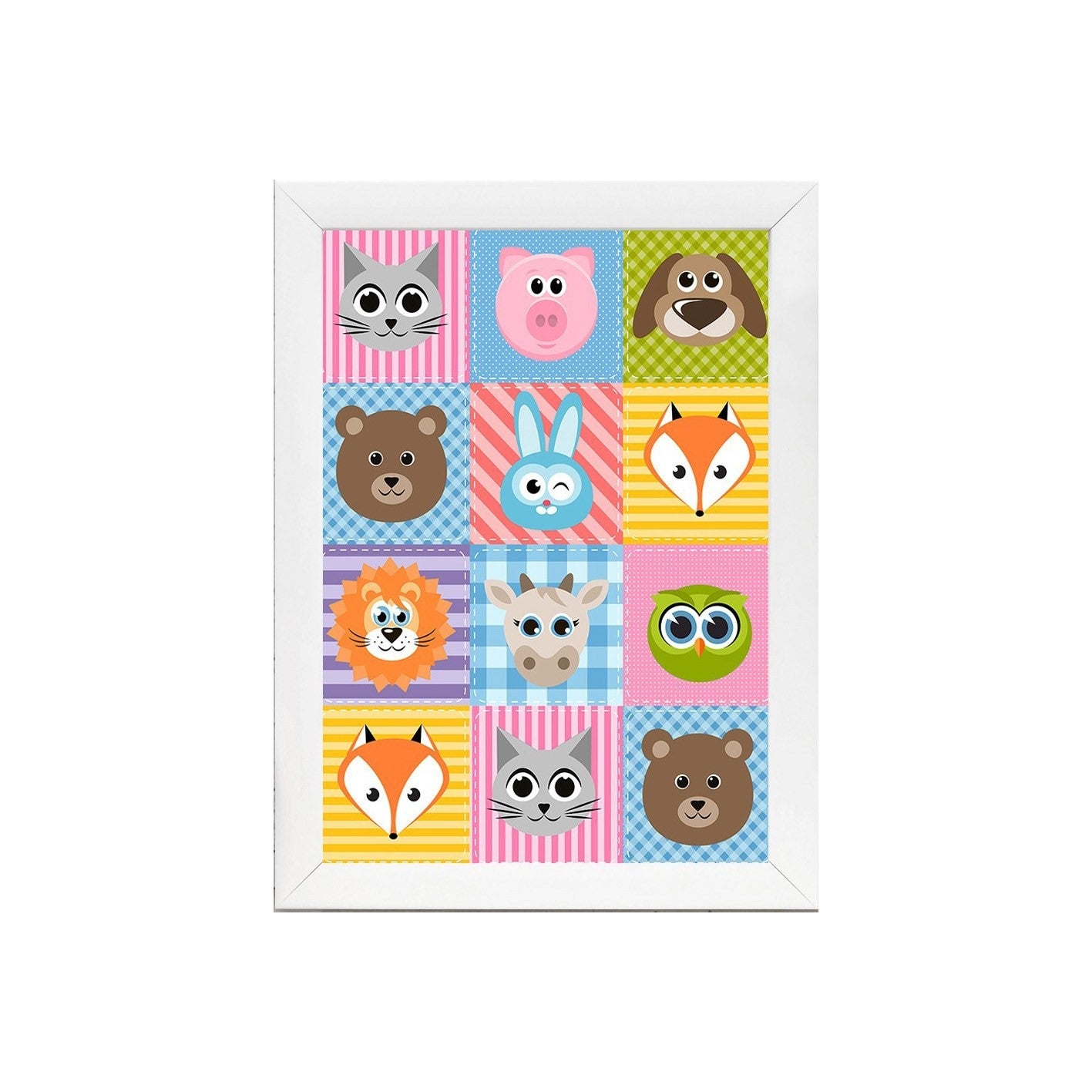 Quadro Decorativo MDF Emoldurado - Arte Multicolor 24x29cm com Moldura de Madeira 2cm