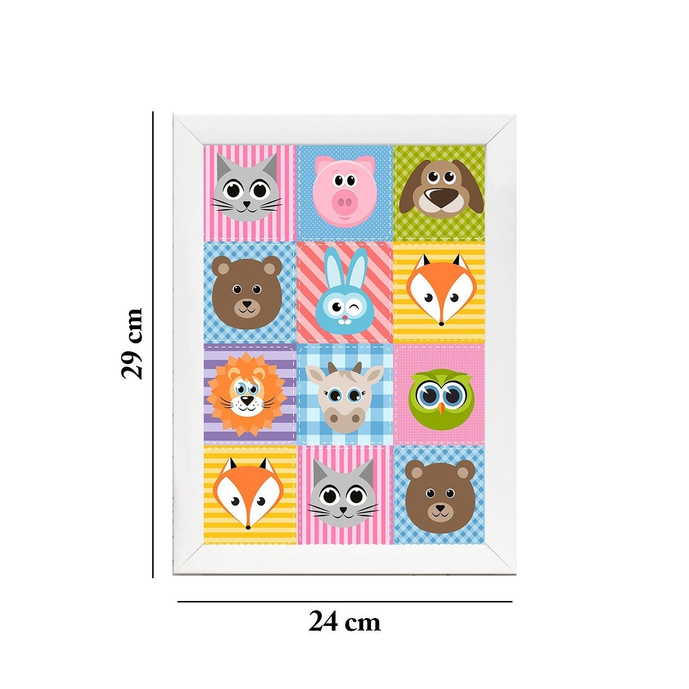 Quadro Decorativo MDF Emoldurado - Arte Multicolor 24x29cm com Moldura de Madeira 2cm