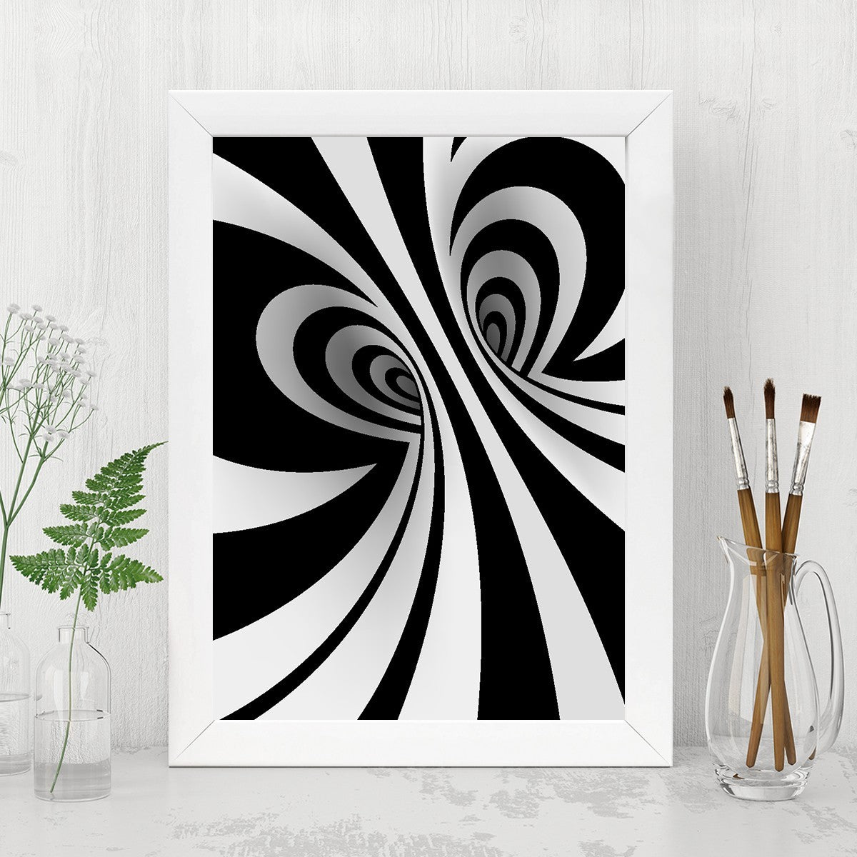 Quadro Decorativo MDF Emoldurado - Arte Multicolor 24x29cm com Moldura de Madeira 2cm