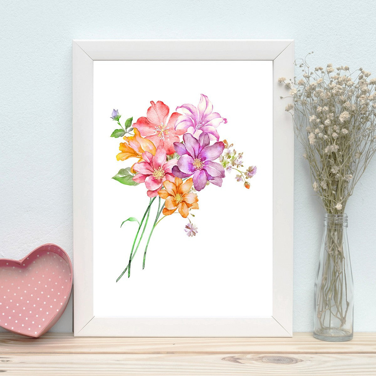 Quadro Decorativo MDF Emoldurado - Arte Multicolor 24x29cm com Moldura de Madeira 2cm