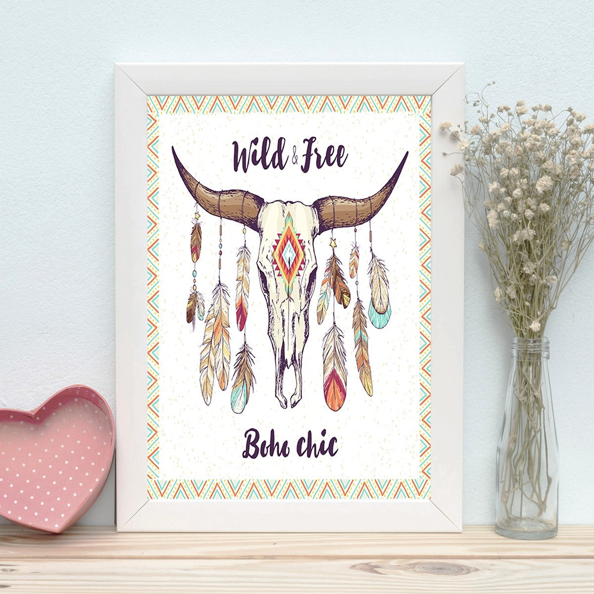 Quadro Decorativo MDF Emoldurado - Arte Multicolor 24x29cm com Moldura de Madeira 2cm