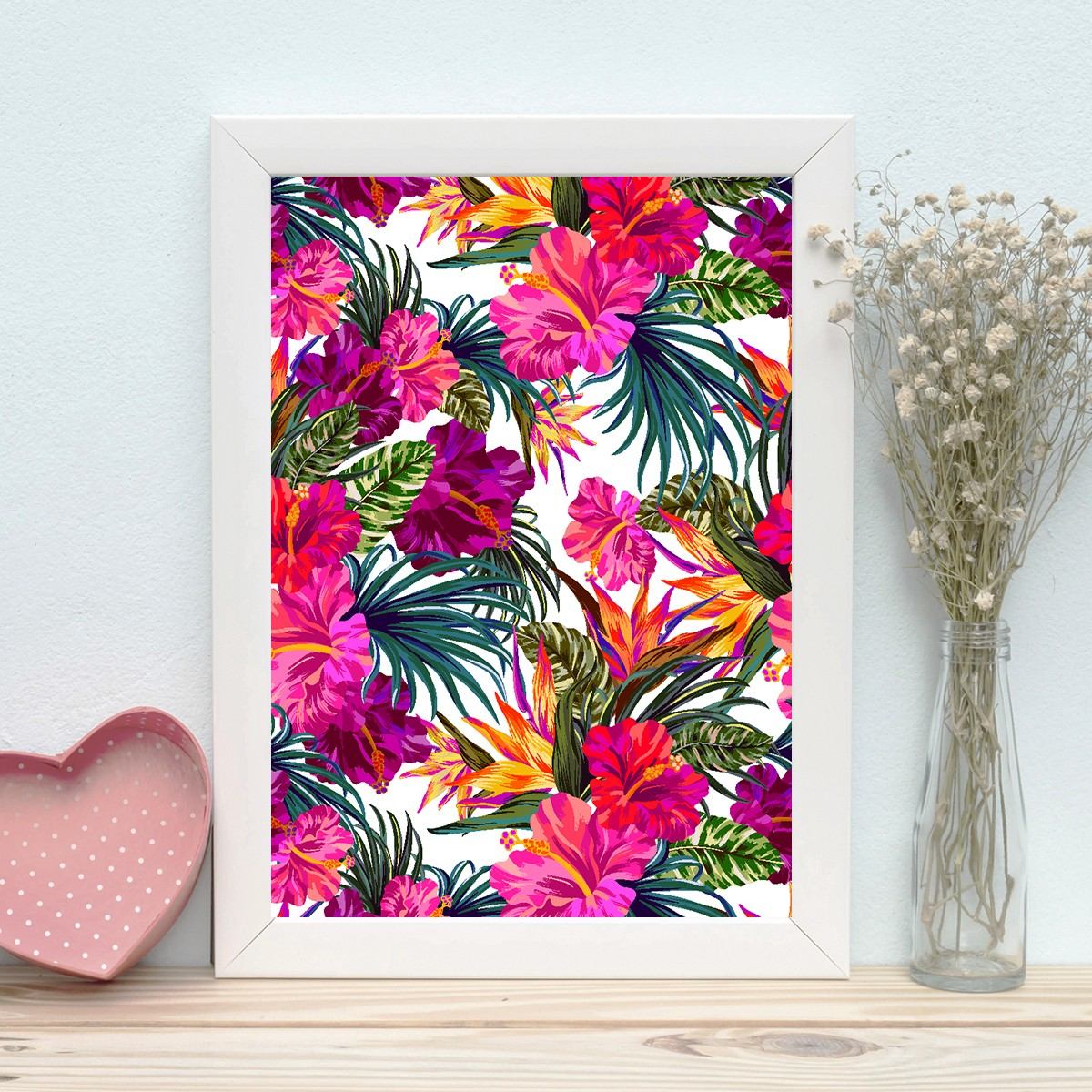 Quadro Decorativo MDF Emoldurado - Arte Multicolor 24x29cm com Moldura de Madeira 2cm