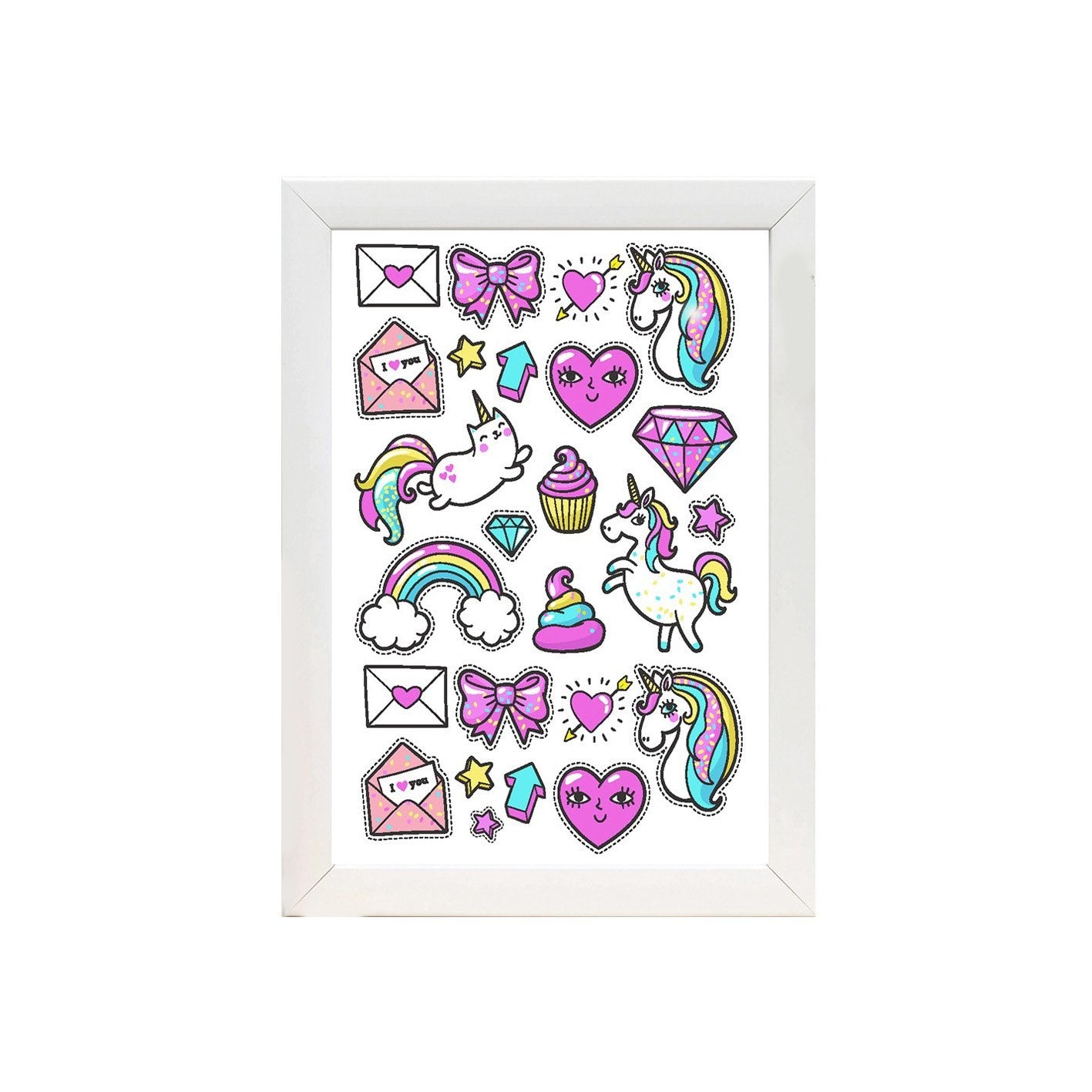 Quadro Decorativo MDF Emoldurado - Arte Multicolor 24x29cm com Moldura de Madeira 2cm