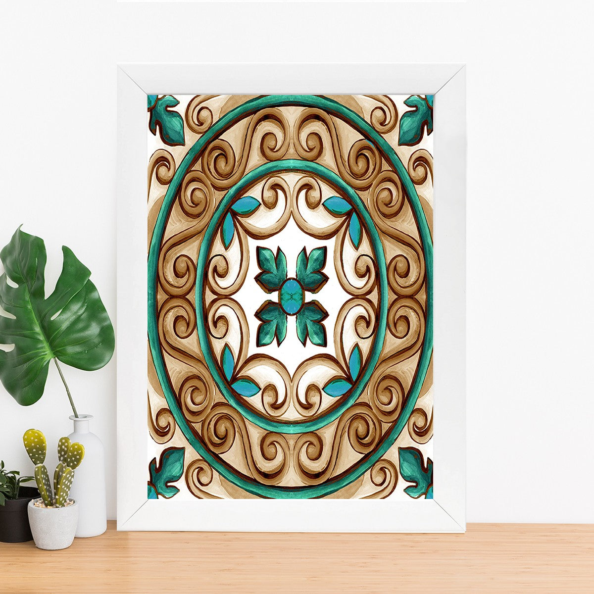 Quadro Decorativo MDF Emoldurado - Arte Multicolor 24x29cm com Moldura de Madeira 2cm