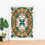 Quadro Decorativo MDF Emoldurado - Arte Multicolor 24x29cm com Moldura de Madeira 2cm