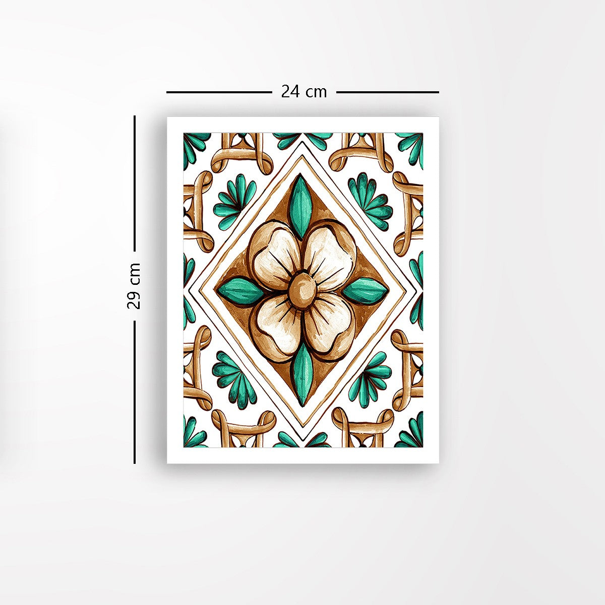 Quadro Decorativo MDF Emoldurado - Arte Multicolor 24x29cm com Moldura de Madeira 2cm