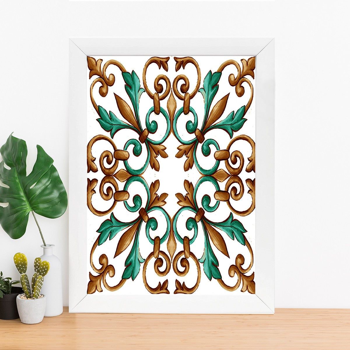 Quadro Decorativo MDF Emoldurado - Arte Multicolor 24x29cm com Moldura de Madeira 2cm