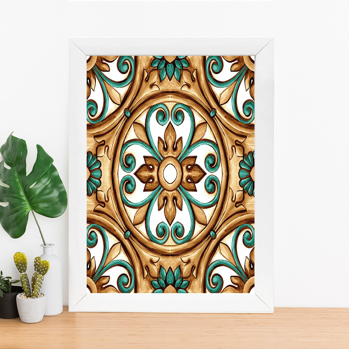 Quadro Decorativo MDF Emoldurado - Arte Multicolor 24x29cm com Moldura de Madeira 2cm