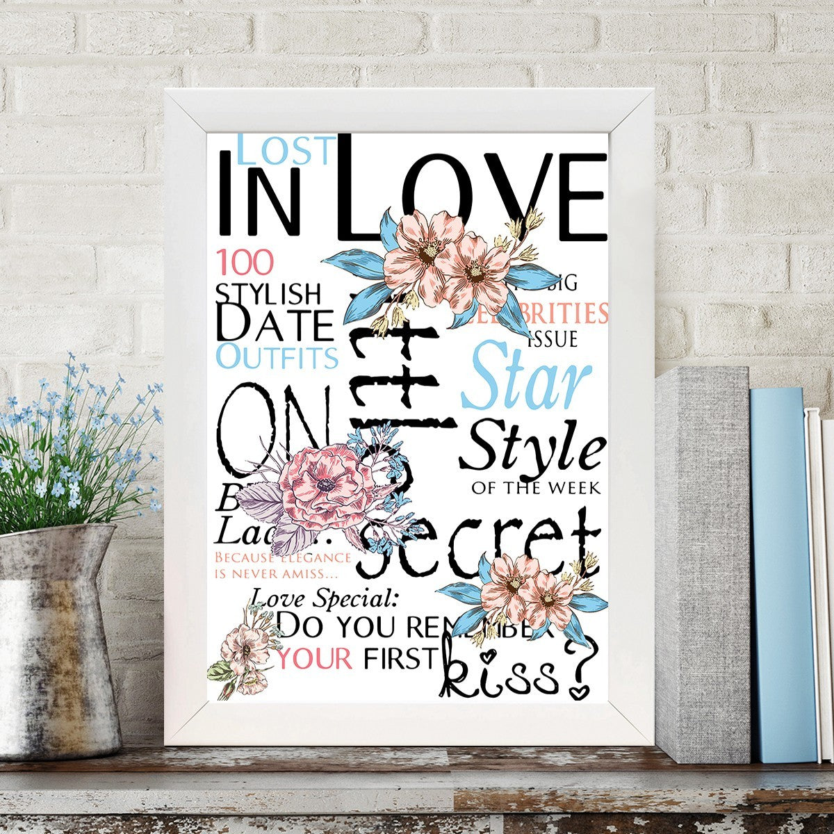 Quadro Decorativo MDF Emoldurado - Arte Multicolor 24x29cm com Moldura de Madeira 2cm